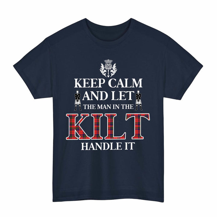 Scottish Robertson Modern Clan Tartan T-Shirt - Keep Calm Tartan Plaid Navy Color