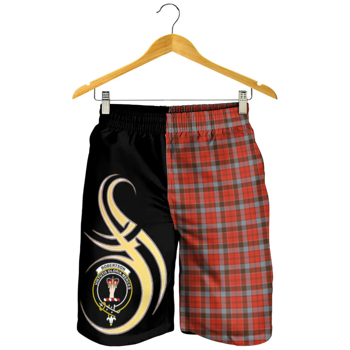Scottish Robertson Weathered Clan Crest Tartan Believe in Me Men's Shorts