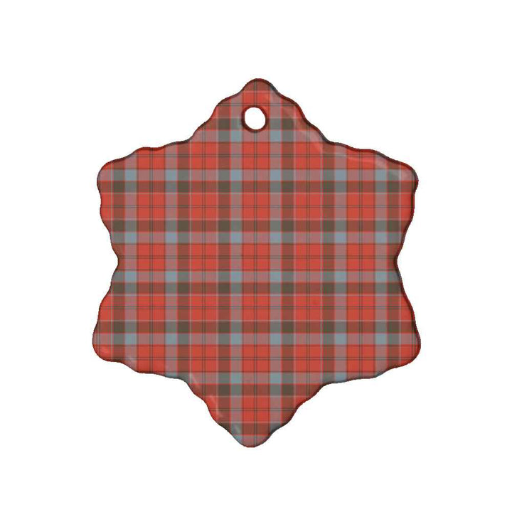 Scottish Robertson Weathered Clan Tartan Ceramic Ornament Snow Flake Shape Tartan Plaid