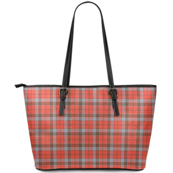 Scottish Robertson Weathered Clan Tartan Leather Tote Tartan Plaid