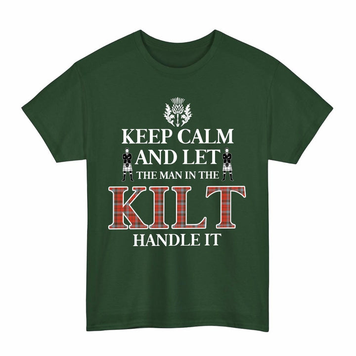 Scottish Robertson Weathered Clan Tartan T-Shirt - Keep Calm Tartan Plaid Forest Green Color