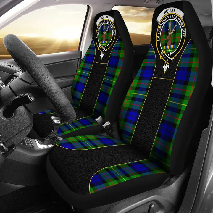 Scottish Rollo Clan Crest Tartan Car Seat Covers - Special Style 1