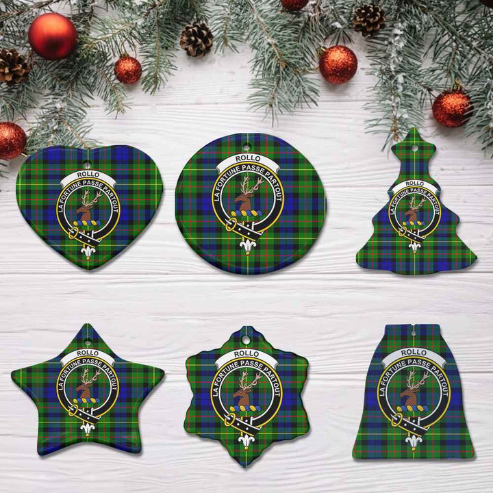 Scottish Rollo Clan Crest Tartan Ceramic Ornament All Tartan Plaid