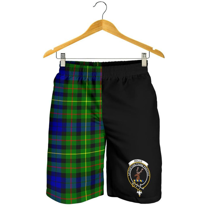 Scottish Rollo Clan Crest Tartan Half of Me Men's Shorts