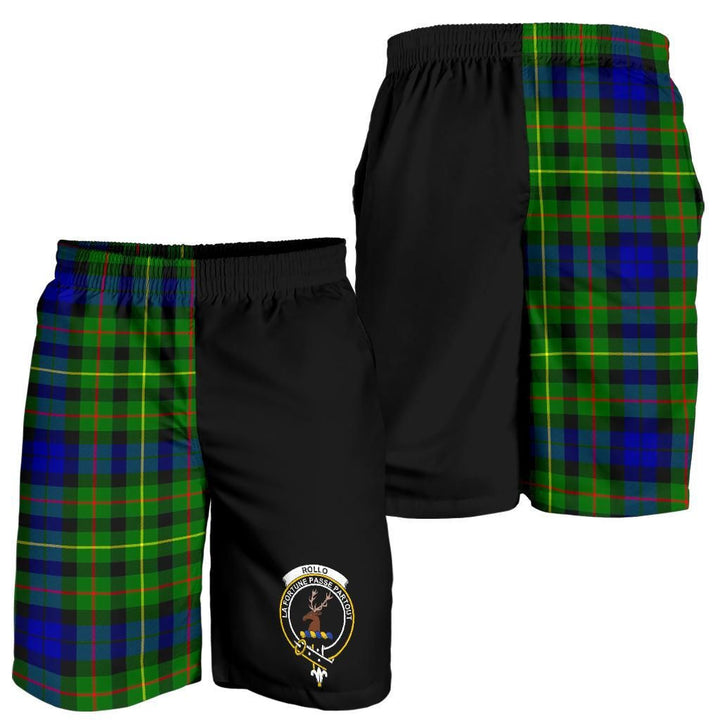 Scottish Rollo Clan Crest Tartan Half of Me Men's Shorts