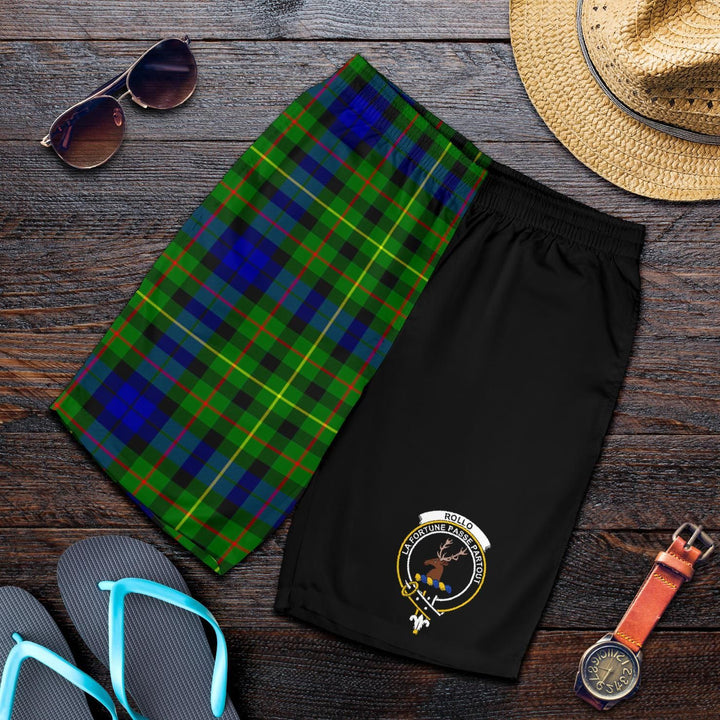Scottish Rollo Clan Crest Tartan Half of Me Men's Shorts