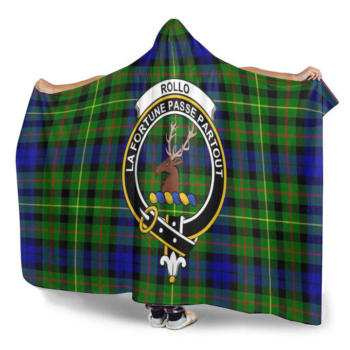 Scottish Rollo Clan Crest Tartan Hooded Blanket Tartan Plaid 3