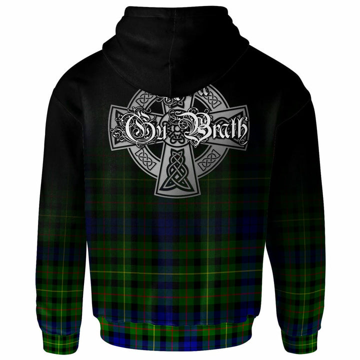 Scottish Rollo Clan Crest Tartan Hoodie - Alba Gu Brath Family Crest Celtic Inspired Back Side Tartan Plaid