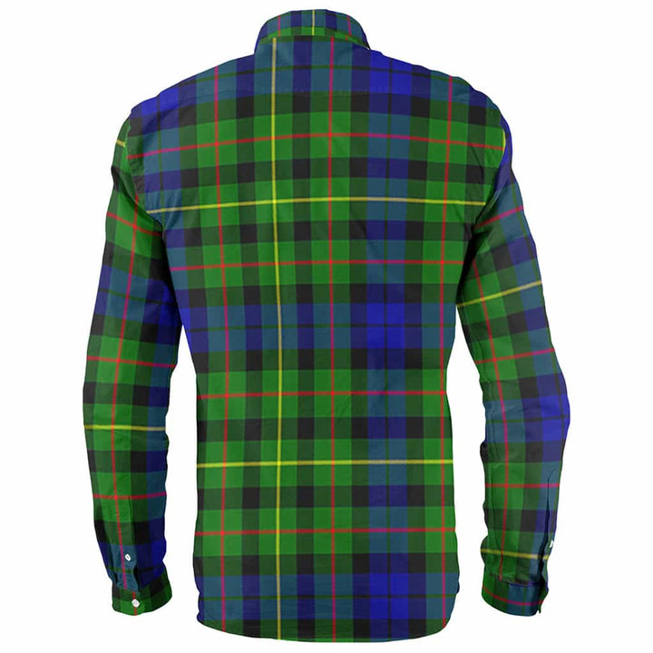 Scottish Rollo Clan Crest Tartan Long Sleeve Shirt Back Side Tartan Plaid