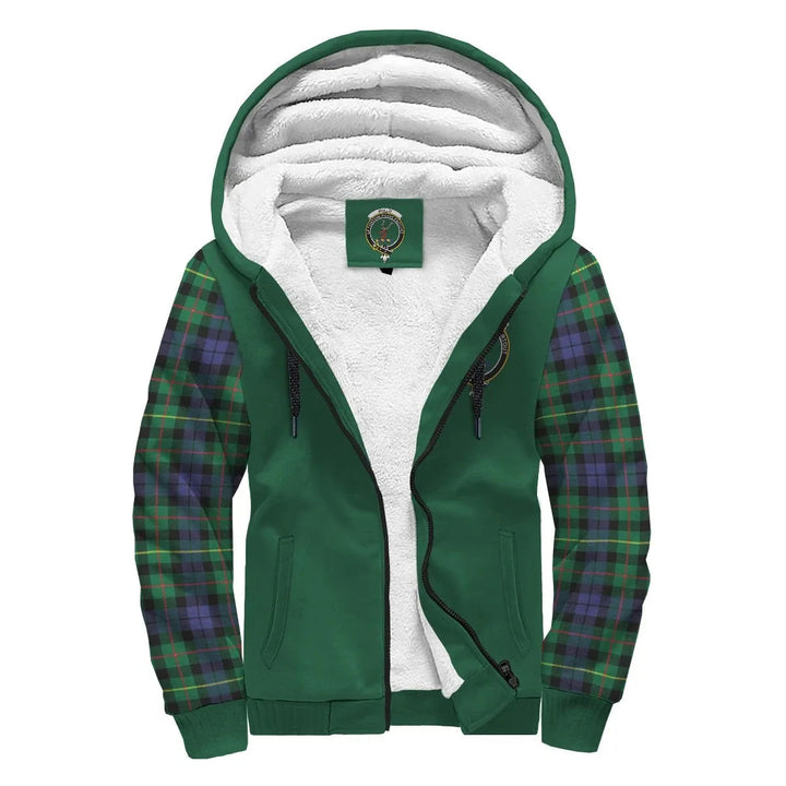Scottish Rollo Clan Crest Tartan Plaid Sleeve Sherpa Hoodie