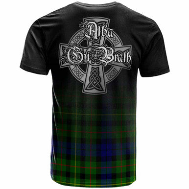 Scottish Rollo Clan Crest Tartan T-Shirt - Alba Gu Brath Family Crest Celtic Inspired Back Side Tartan Plaid