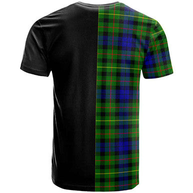 Scottish Rollo Clan Crest Tartan T-Shirt Half in Me Back Side Tartan Plaid