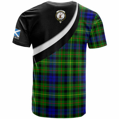Scottish Rollo Clan Crest Tartan T-Shirt - Scotland Forever Style Back Side Tartan Plaid