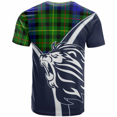 Scottish Rollo Clan Crest Tartan T-Shirt - Bend Style Back Side Tartan Plaid
