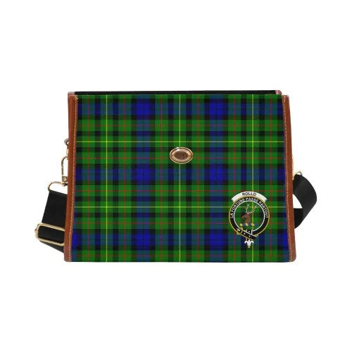 Scottish Rollo Clan Crest Tartan Waterproof Canvas Bag Tartan Plaid 2