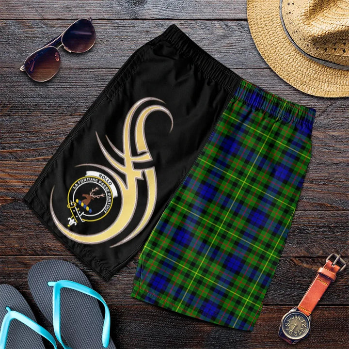 Scottish Rollo Modern Clan Crest Tartan Believe in Me Men's Shorts