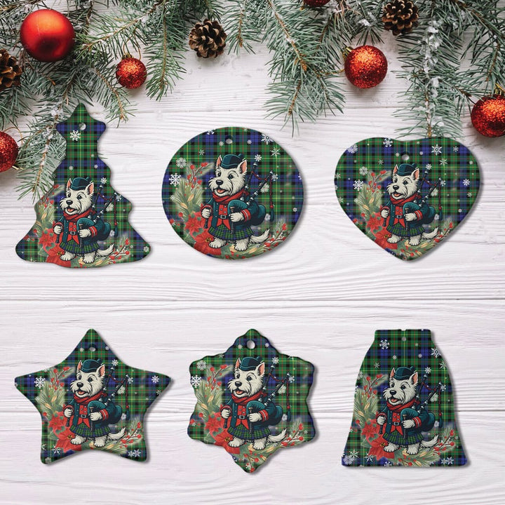 Scottish Rollo Modern Clan Tartan Ceramic Ornament Cute Scottish Terrier Dog All Style Tartan Plaid