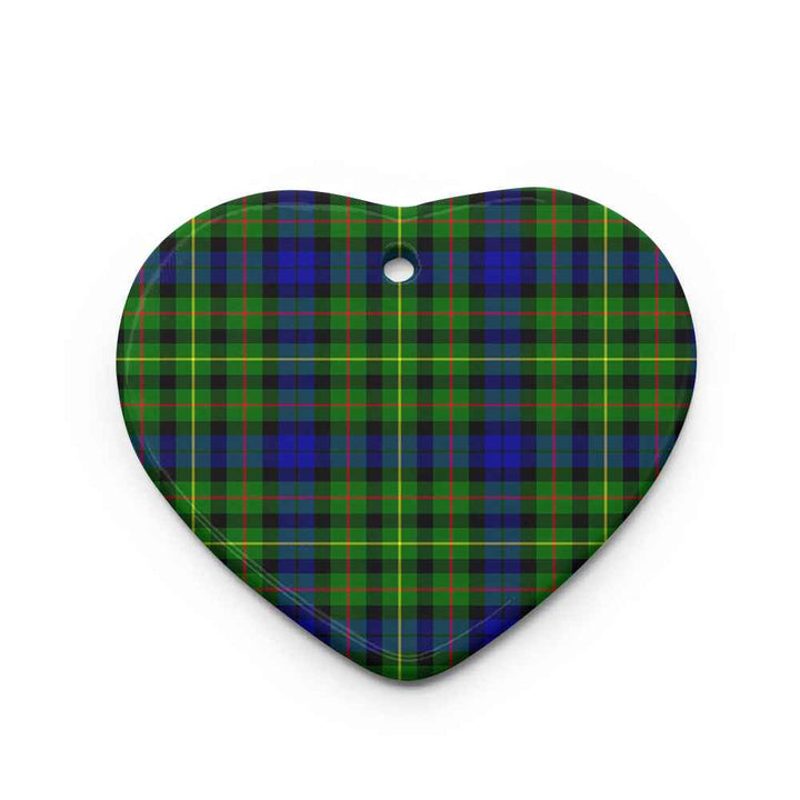 Scottish Rollo Modern Clan Tartan Ceramic Ornament Heart Shape Tartan Plaid