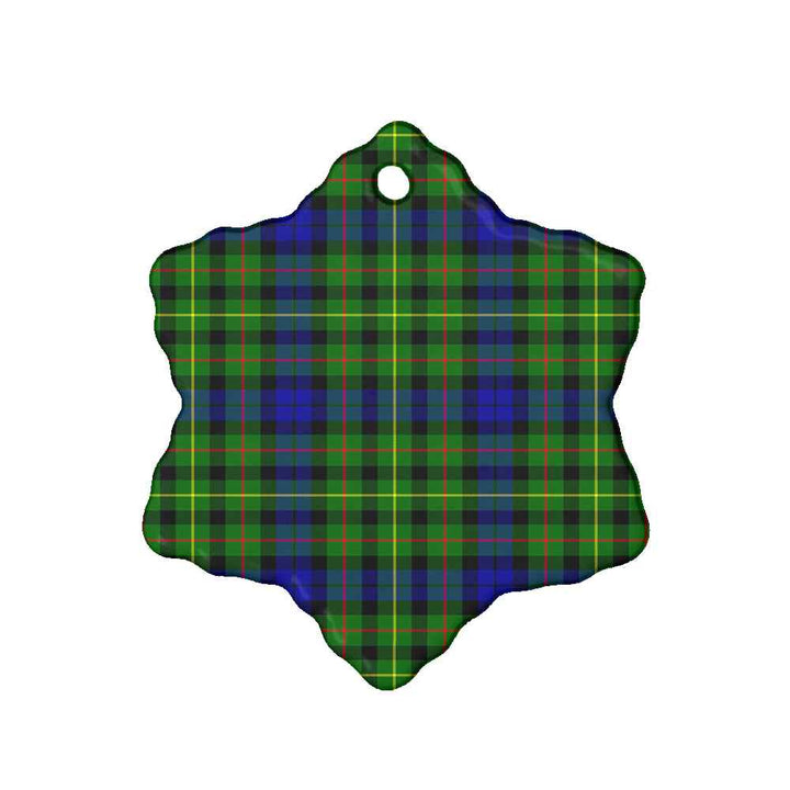 Scottish Rollo Modern Clan Tartan Ceramic Ornament Snow Flake Shape Tartan Plaid
