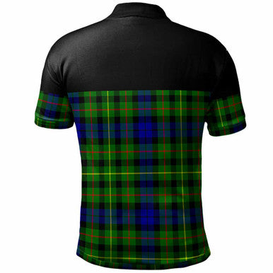 Scottish Rollo Modern Clan Tartan Polo Shirt - Horizontal Style Back Side Tartan Plaid