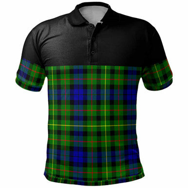 Scottish Rollo Modern Clan Tartan Polo Shirt - Horizontal Style Front Side Tartan Plaid