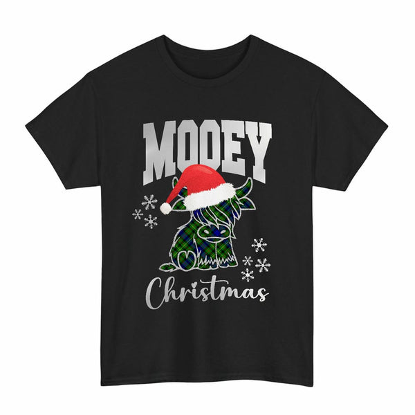 Scottish Rollo Modern Clan Tartan T-Shirt - Mooey Christmas Tartan Plaid Black Color