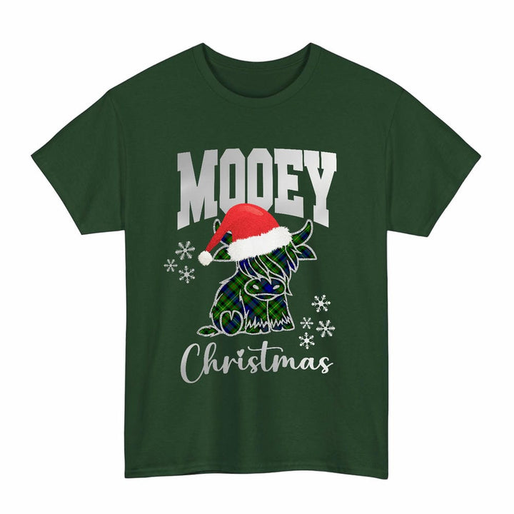 Scottish Rollo Modern Clan Tartan T-Shirt - Mooey Christmas Tartan Plaid Forest Green Color