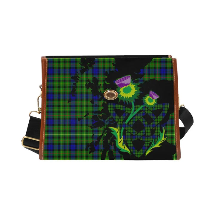 Scottish Rollo Modern Clan Tartan Waterproof Canvas Bag With Thistle Tartan Plaid 2