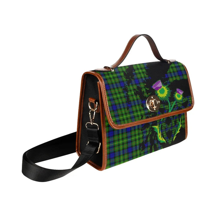 Scottish Rollo Modern Clan Tartan Waterproof Canvas Bag With Thistle Tartan Plaid 3
