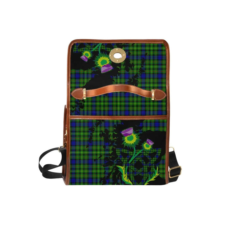 Scottish Rollo Modern Clan Tartan Waterproof Canvas Bag With Thistle Tartan Plaid 6