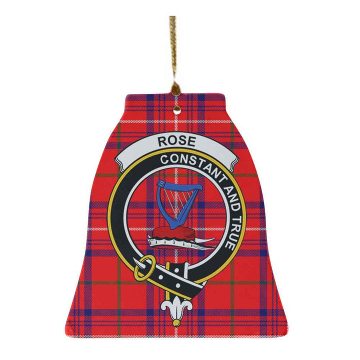 Scottish Rose Clan Crest Tartan Ceramic Ornament Bell Shape Tartan Plaid