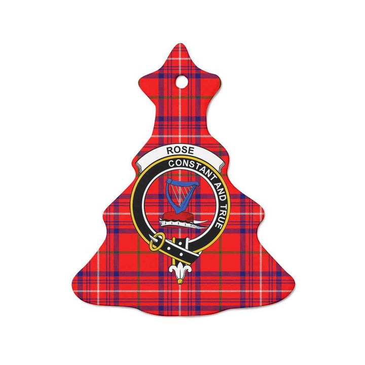 Scottish Rose Clan Crest Tartan Ceramic Ornament Tree Shape Tartan Plaid