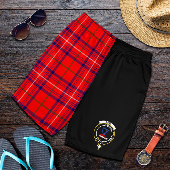 Scottish Rose Clan Crest Tartan Half of Me Men's Shorts