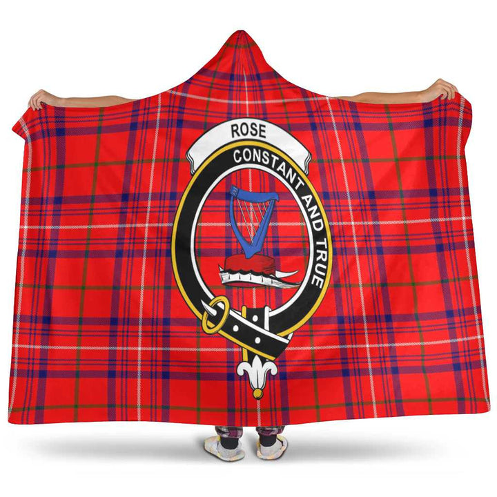 Scottish Rose Clan Crest Tartan Hooded Blanket Tartan Plaid 1