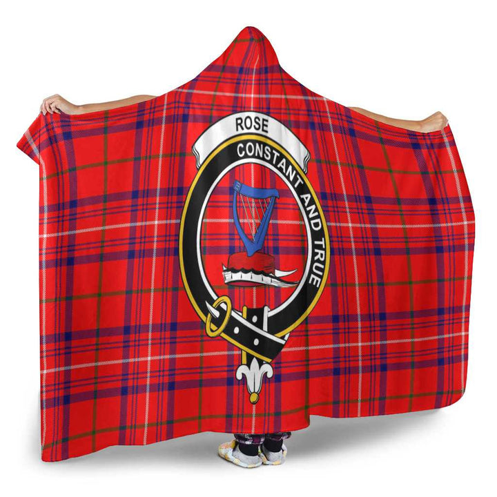 Scottish Rose Clan Crest Tartan Hooded Blanket Tartan Plaid 2