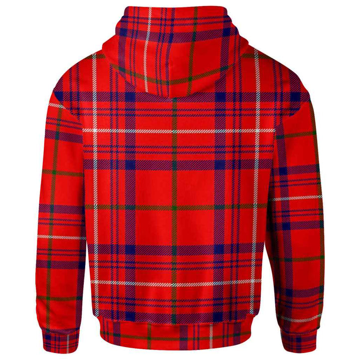 Scottish Rose Clan Crest Tartan Hoodie Back Side Tartan Plaid