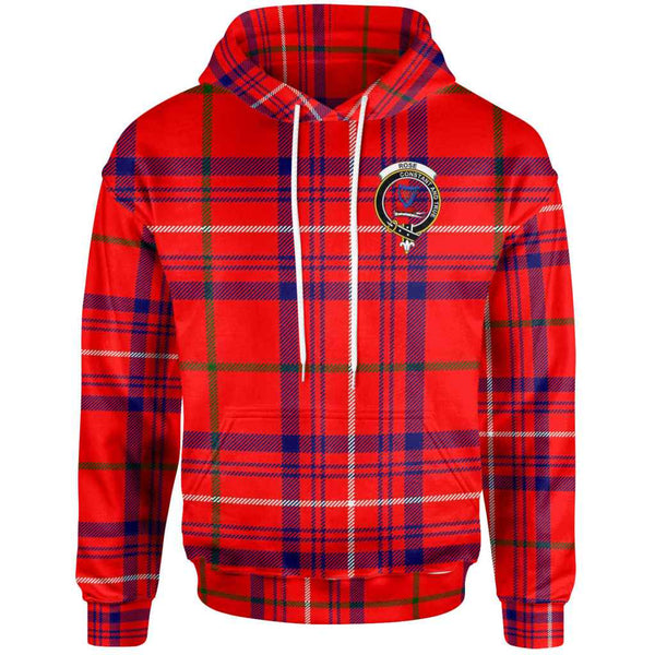Scottish Rose Clan Crest Tartan Hoodie Front Side Tartan Plaid