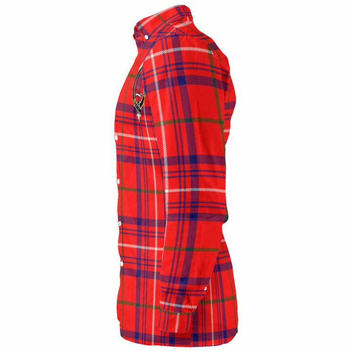 Scottish Rose Clan Crest Tartan Long Sleeve Shirt Tartan Plaid