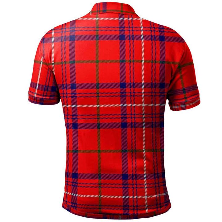 Scottish Rose Clan Crest Tartan Polo Shirt Back Side Tartan Plaid