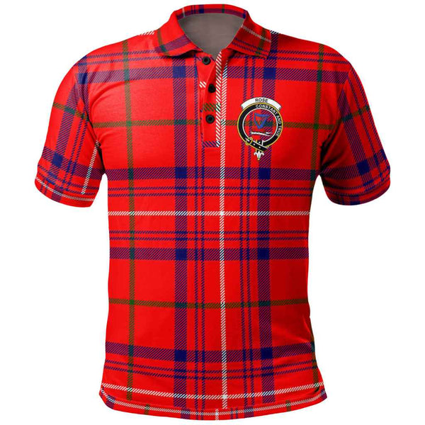 Scottish Rose Clan Crest Tartan Polo Shirt Front Side Tartan Plaid