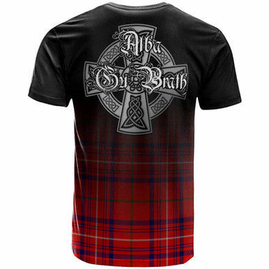 Scottish Rose Clan Crest Tartan T-Shirt - Alba Gu Brath Family Crest Celtic Inspired Back Side Tartan Plaid