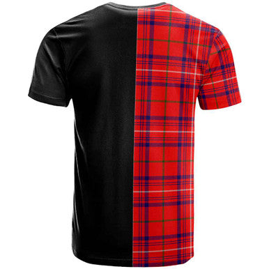 Scottish Rose Clan Crest Tartan T-Shirt Half in Me Back Side Tartan Plaid