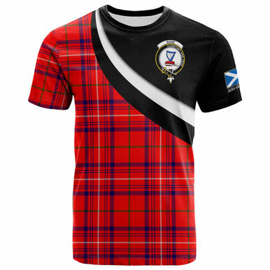 Scottish Rose Clan Crest Tartan T-Shirt - Scotland Forever Style Front Side Tartan Plaid