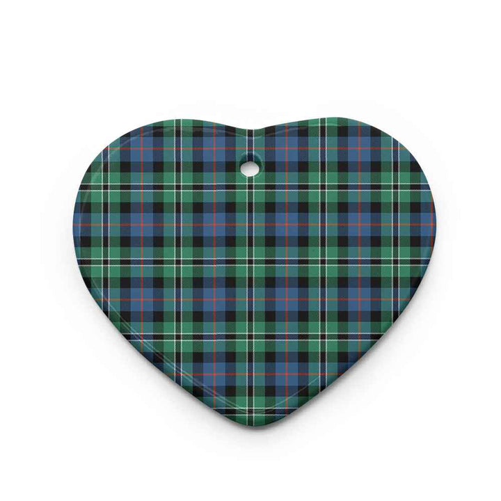 Scottish Rose Hunting Ancient Clan Tartan Ceramic Ornament Heart Shape Tartan Plaid