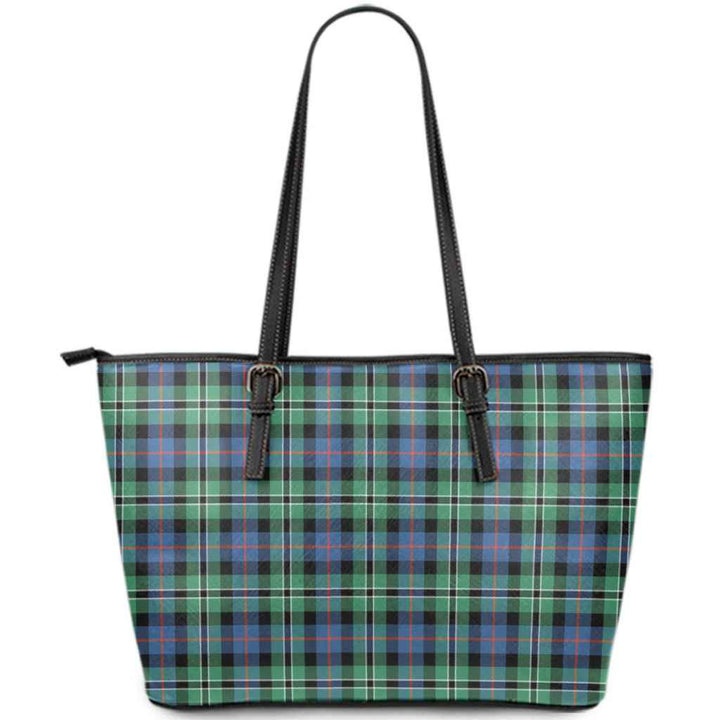 Scottish Rose Hunting Ancient Clan Tartan Leather Tote Tartan Plaid