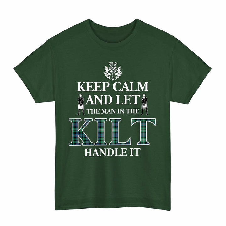 Scottish Rose Hunting Ancient Clan Tartan T-Shirt - Keep Calm Tartan Plaid Forest Green Color