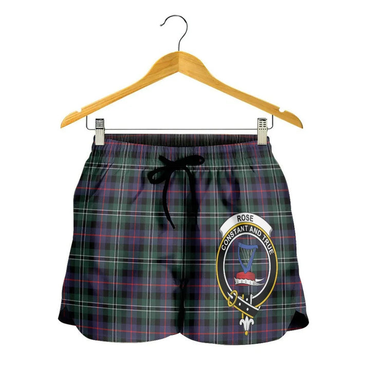 Scottish Rose Hunting Modern Clan Crest Tartan Women Shorts
