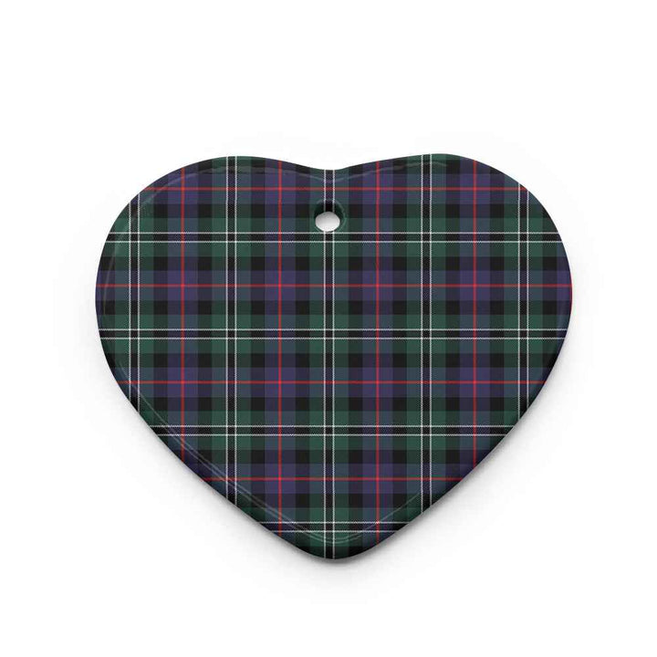 Scottish Rose Hunting Modern Clan Tartan Ceramic Ornament Heart Shape Tartan Plaid