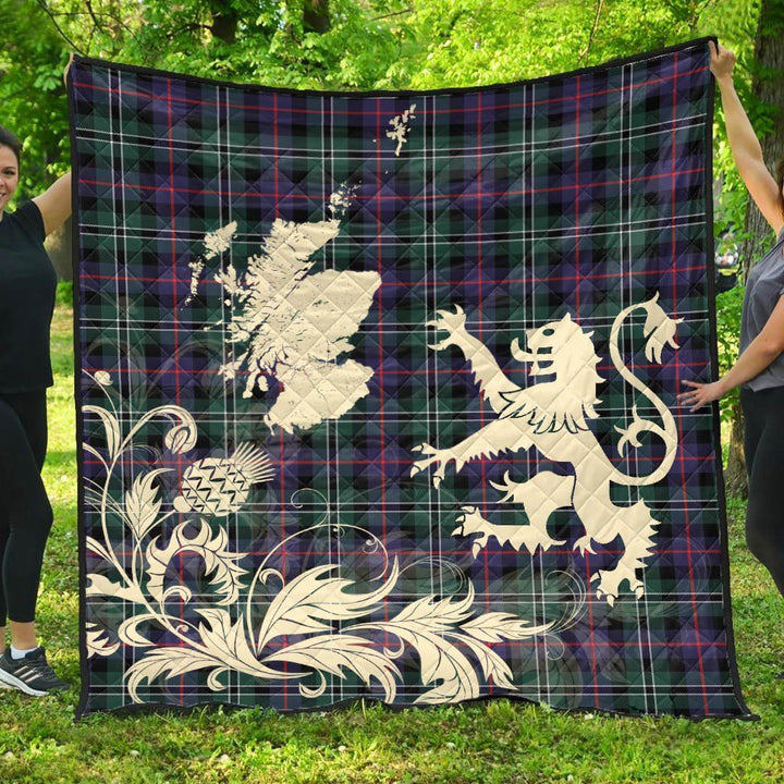 Scottish Rose Hunting Modern Clan Tartan Quilt Rampant Lion with Thistle Tartan Plaid 1