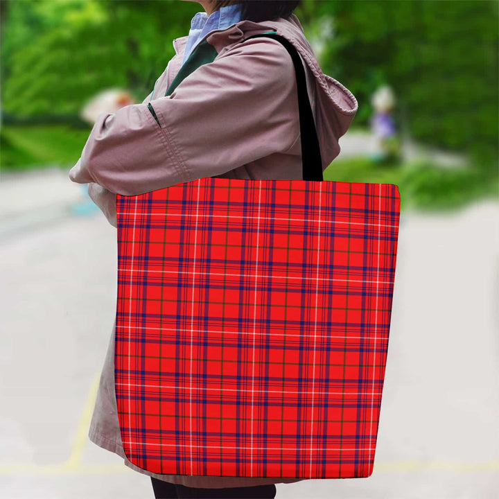 Scottish Rose Modern Clan Tartan Canvas Bag With Shoulder Strap Tartan Plaid 2